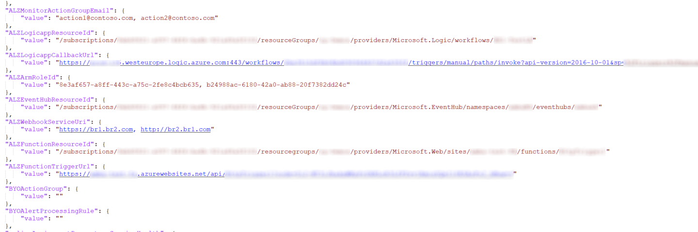 policyAssignmentParametersNotificationAssets section